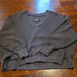 American Eagle Big Hug Waffle V Neck